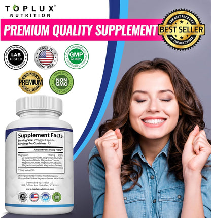 Toplux Nutrition 8-in-1 Complete Magnesium Complex 1000mg