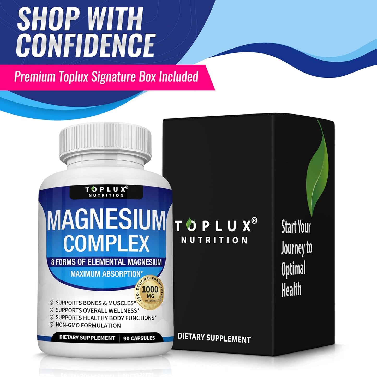 Toplux Nutrition 8-in-1 Complete Magnesium Complex 1000mg