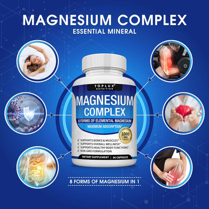 Toplux Nutrition 8-in-1 Complete Magnesium Complex 1000mg